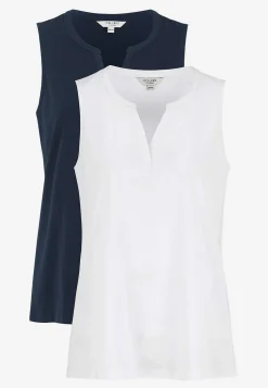 Ærmeløs top i økologisk bomuld 2-pack