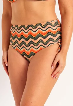 Rynket bikiniunderdel med høj talje