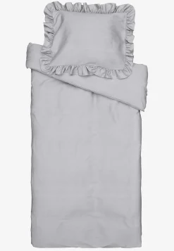Sengesæt i satin med volanter Økologisk bomuld