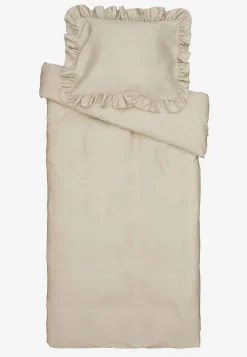 Sengesæt i satin med volanter Økologisk bomuld