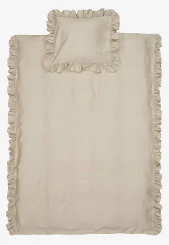 Sengesæt i satin med volanter Økologisk bomuld