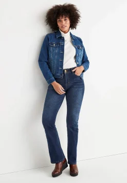 Shaping-jeans med bootcut og superstræk