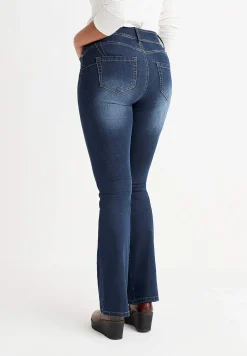 Shaping-jeans med bootcut og superstræk