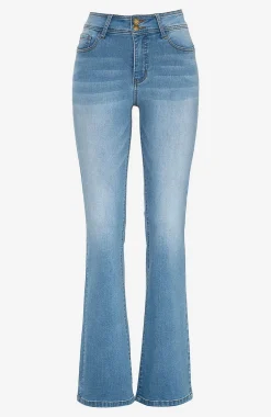 Shaping-jeans med bootcut og superstræk | Cellbes