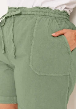 Shorts i vasket bomuld