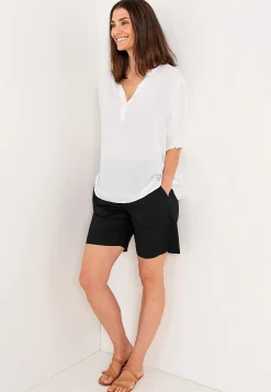 Shorts i vasket bomuld