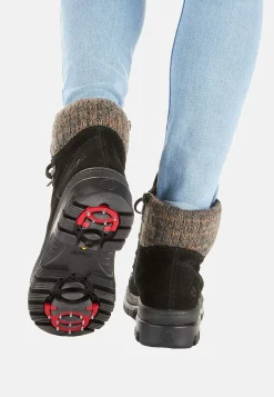 Skindstøvle med udtrækkelige crampons