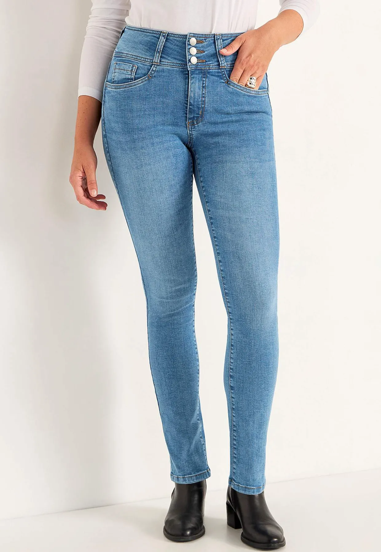 Smalle jeans med høj talje - tre længder Jennifer | Cellbes