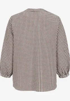 Småternet bluse i seersucker