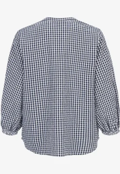 Småternet bluse i seersucker