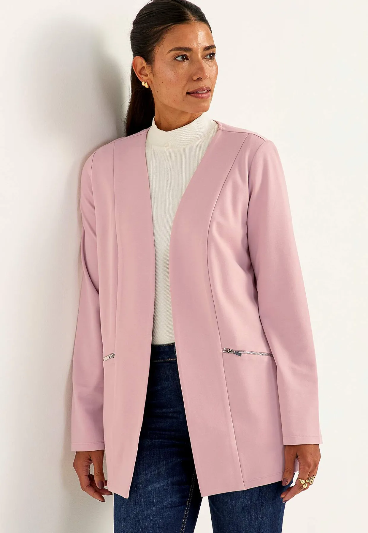 Stilren habitjakke i Punto di Roma jersey Lisa