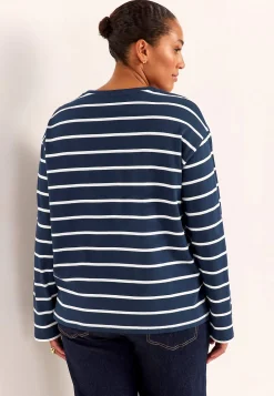 Stribet jerseytop i økologisk bomuld | Cellbes