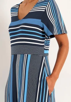 Stribet viskosekjole