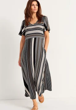 Stribet viskosekjole