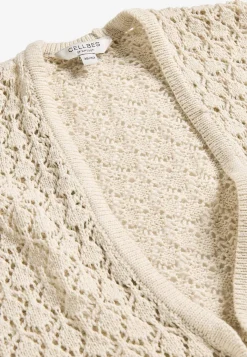 Strikket cardigan med hulmønster | Cellbes