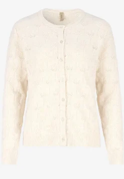 Strikket cardigan med hulmønster