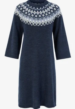Strikket, jacquardmønstret kjole
