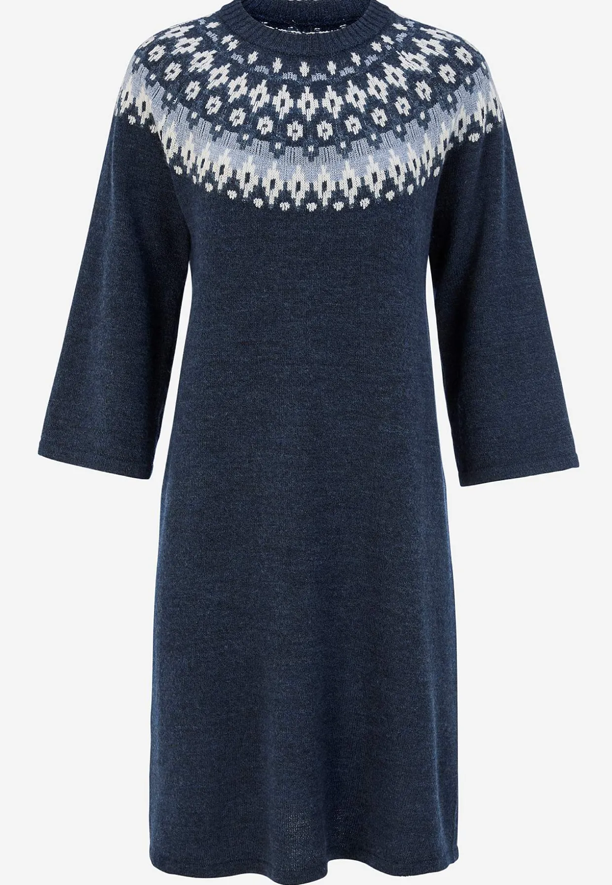 Strikket, jacquardmønstret kjole