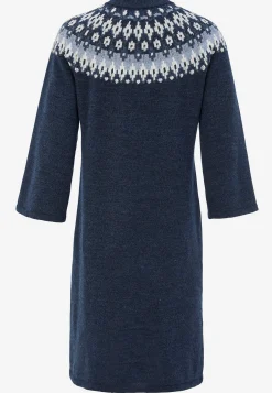 Strikket, jacquardmønstret kjole
