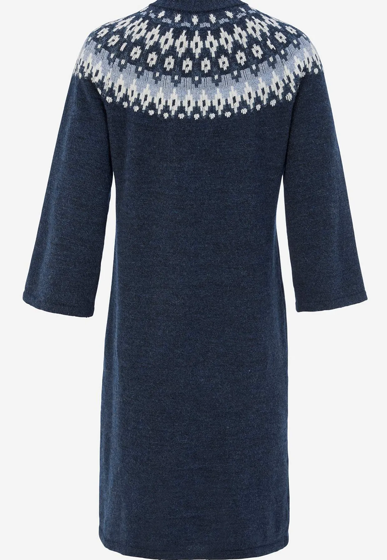 Strikket, jacquardmønstret kjole