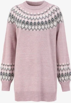 Strikket, jacquardmønstret trøje