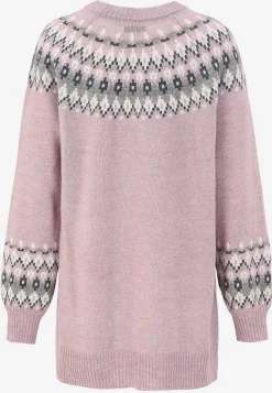 Strikket, jacquardmønstret trøje