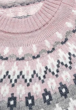 Strikket, jacquardmønstret trøje