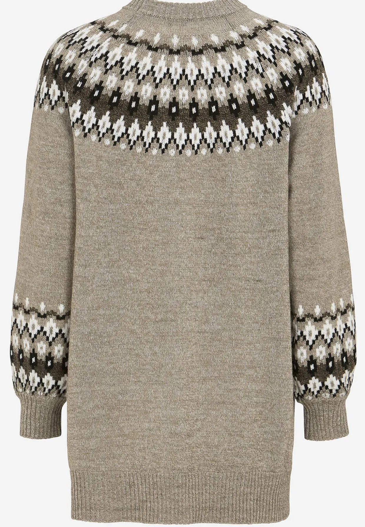 Strikket, jacquardmønstret trøje