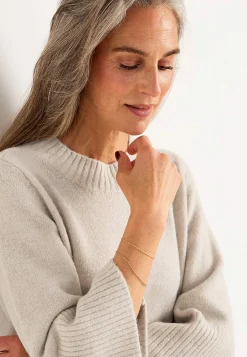 Strikket kjole med høj slids