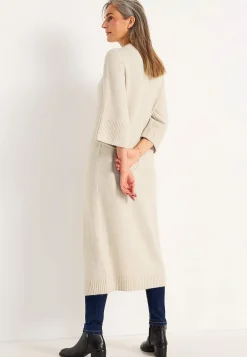 Strikket kjole med høj slids