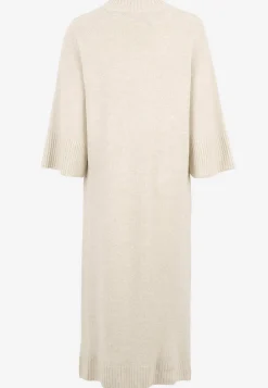 Strikket kjole med høj slids