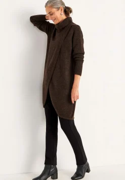 Strikket polotrøje med slå-om detalje foran | Cellbes