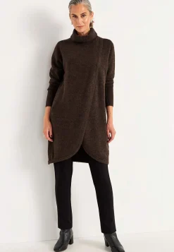 Strikket polotrøje med slå-om detalje foran | Cellbes