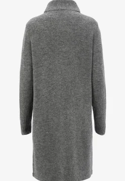 Strikket polotrøje med slå-om detalje foran