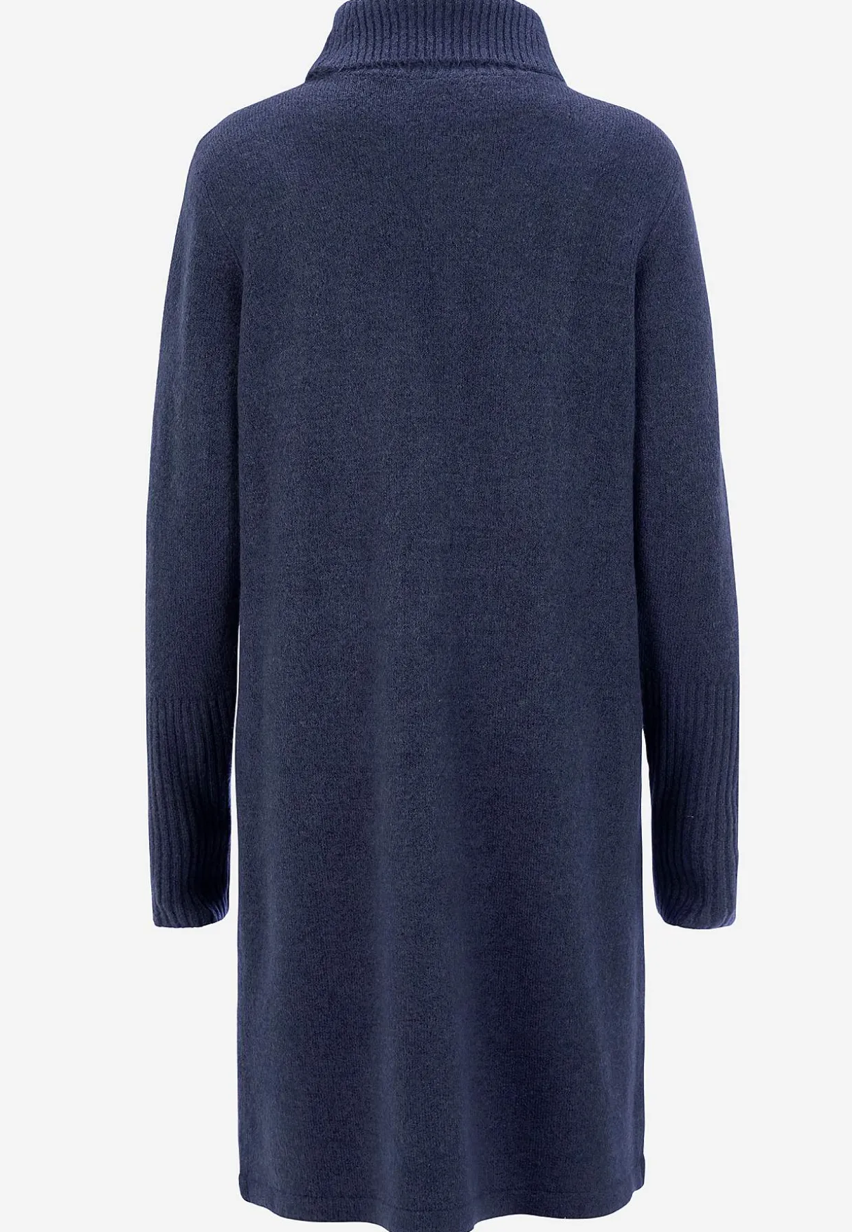 Strikket polotrøje med slå-om detalje foran