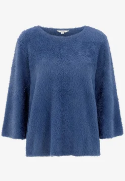 Strikket trøje med 3/4 ærmer