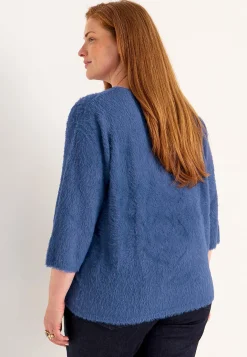 Strikket trøje med 3/4 ærmer