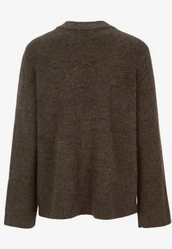 Strikket trøje med afrundet krave