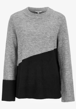 Strikket trøje med afrundet krave | Cellbes