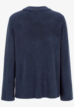 Strikket trøje med afrundet krave