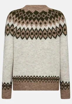 Strikket trøje med jacquardmønster