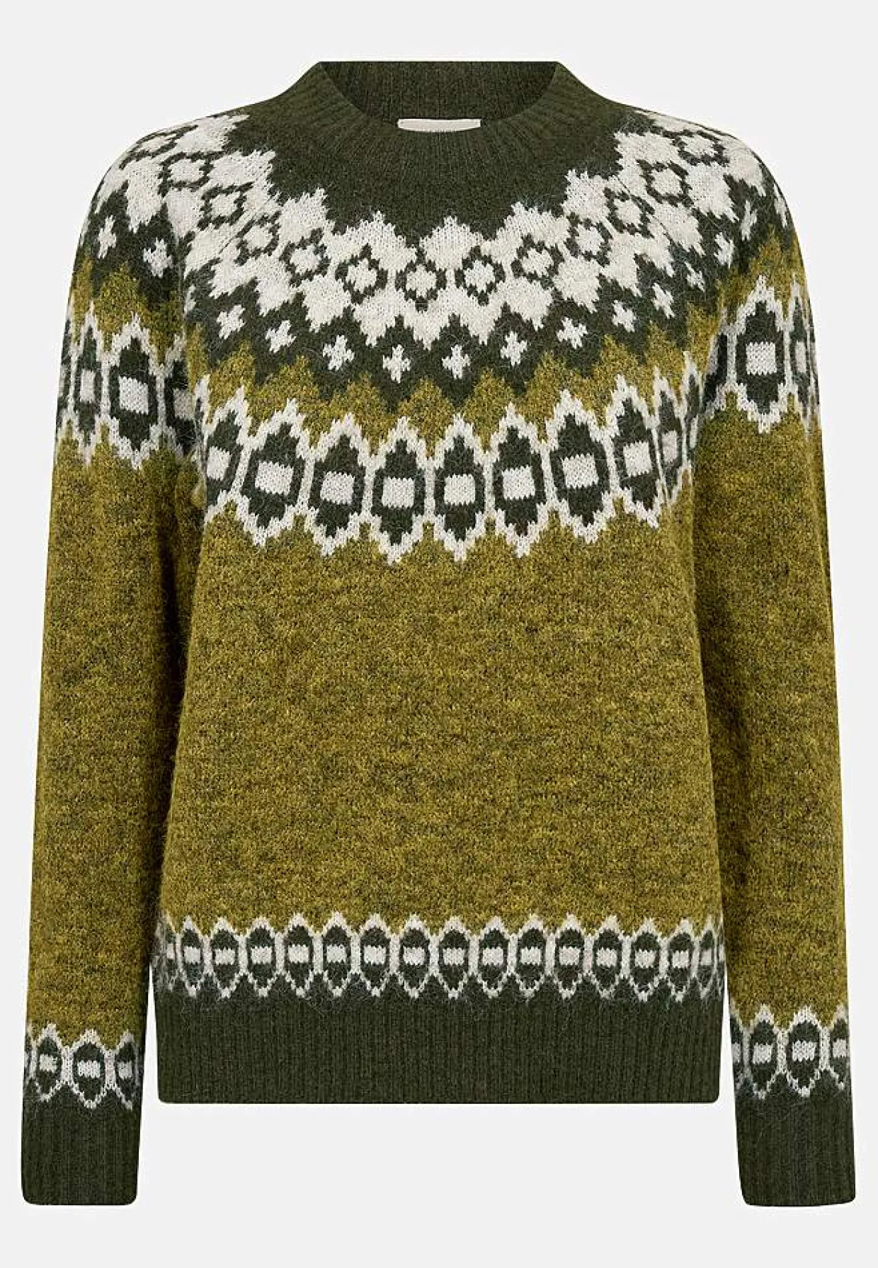 Strikket trøje med jacquardmønster