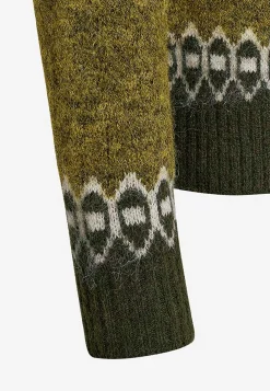 Strikket trøje med jacquardmønster