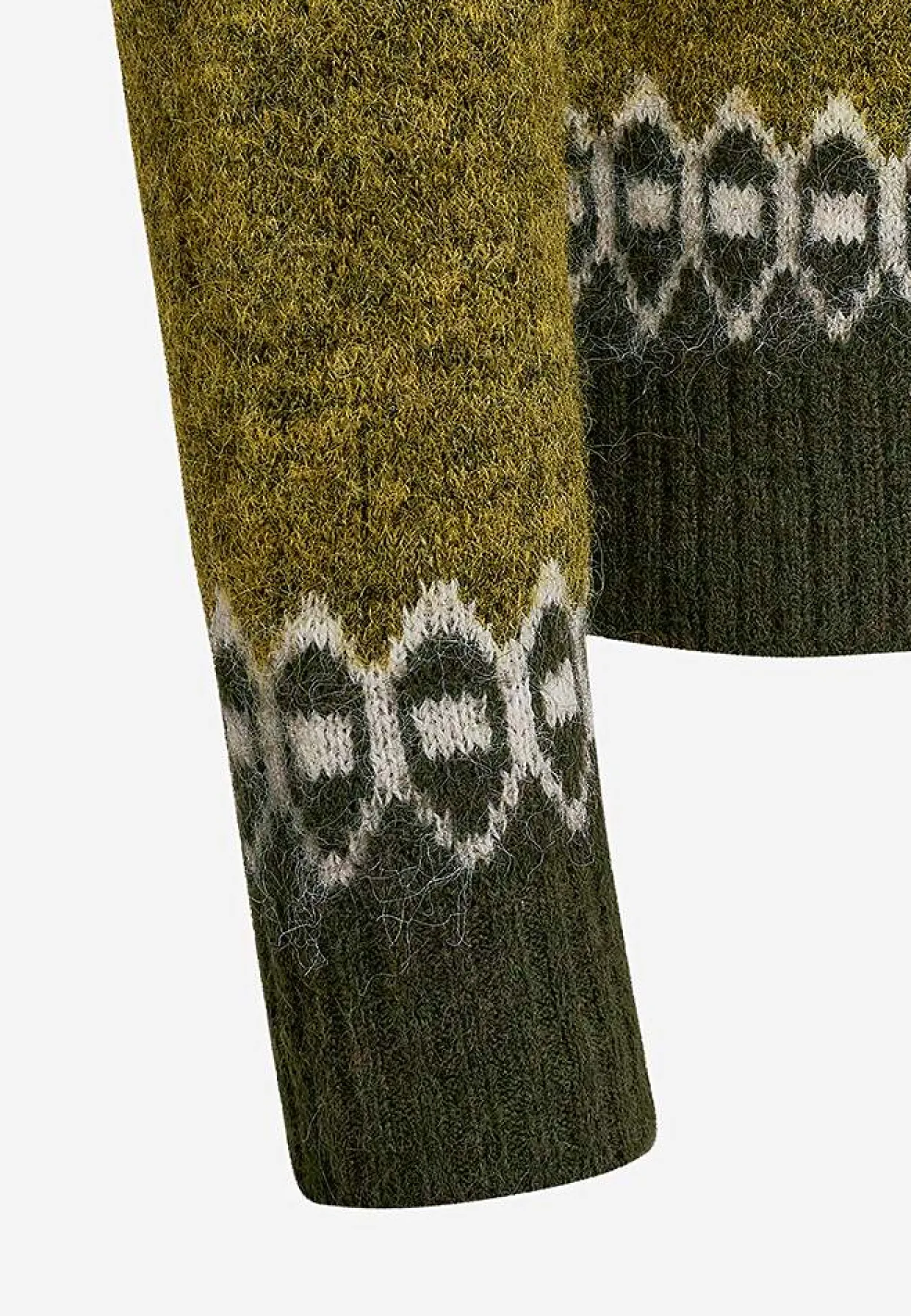 Strikket trøje med jacquardmønster