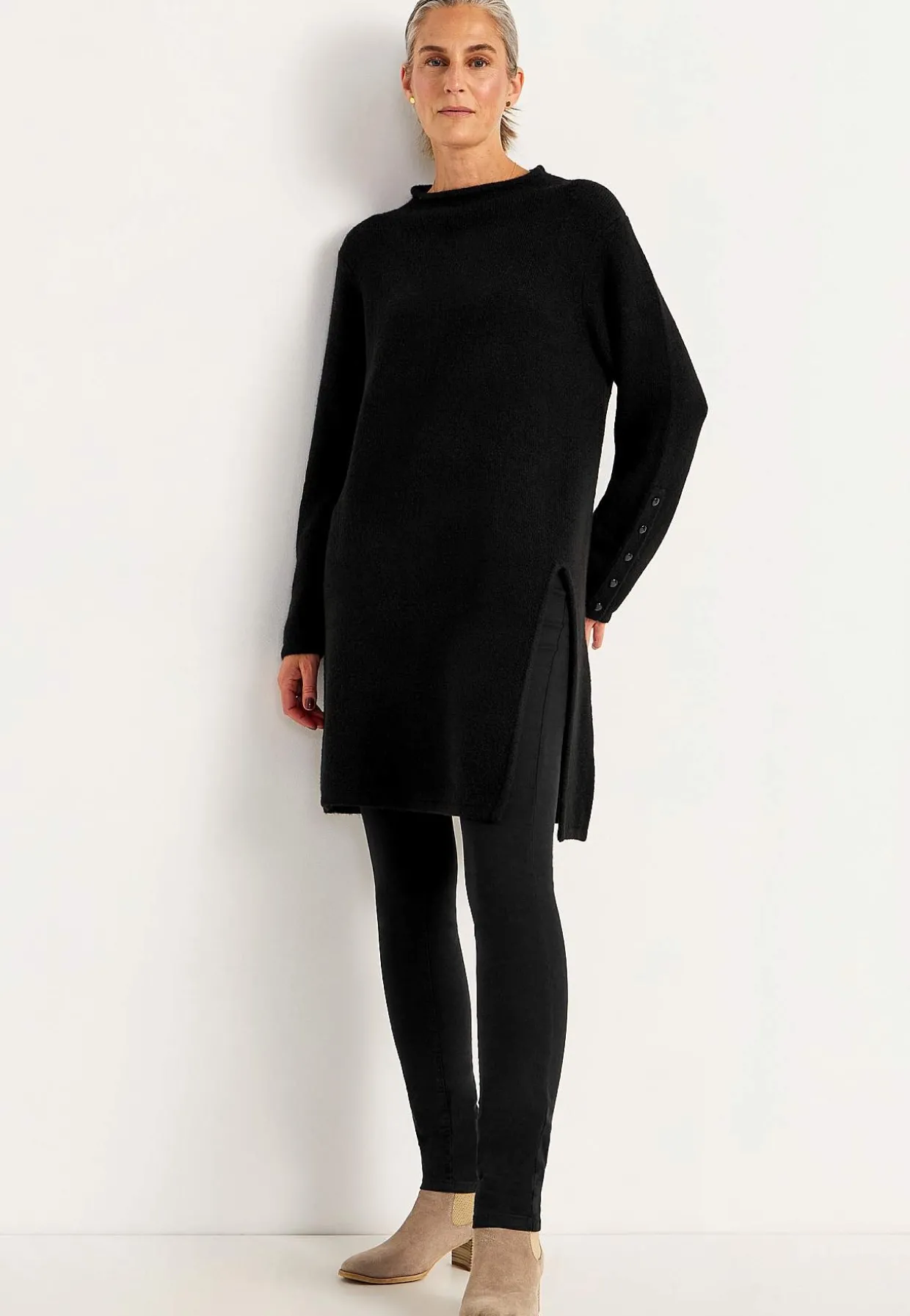 Strikket tunika med slids