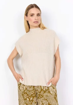 Strikket vest med halvrullekravetrøje | Cellbes