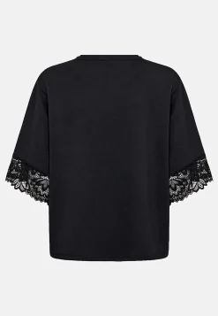 Superblød jerseytop med blonde