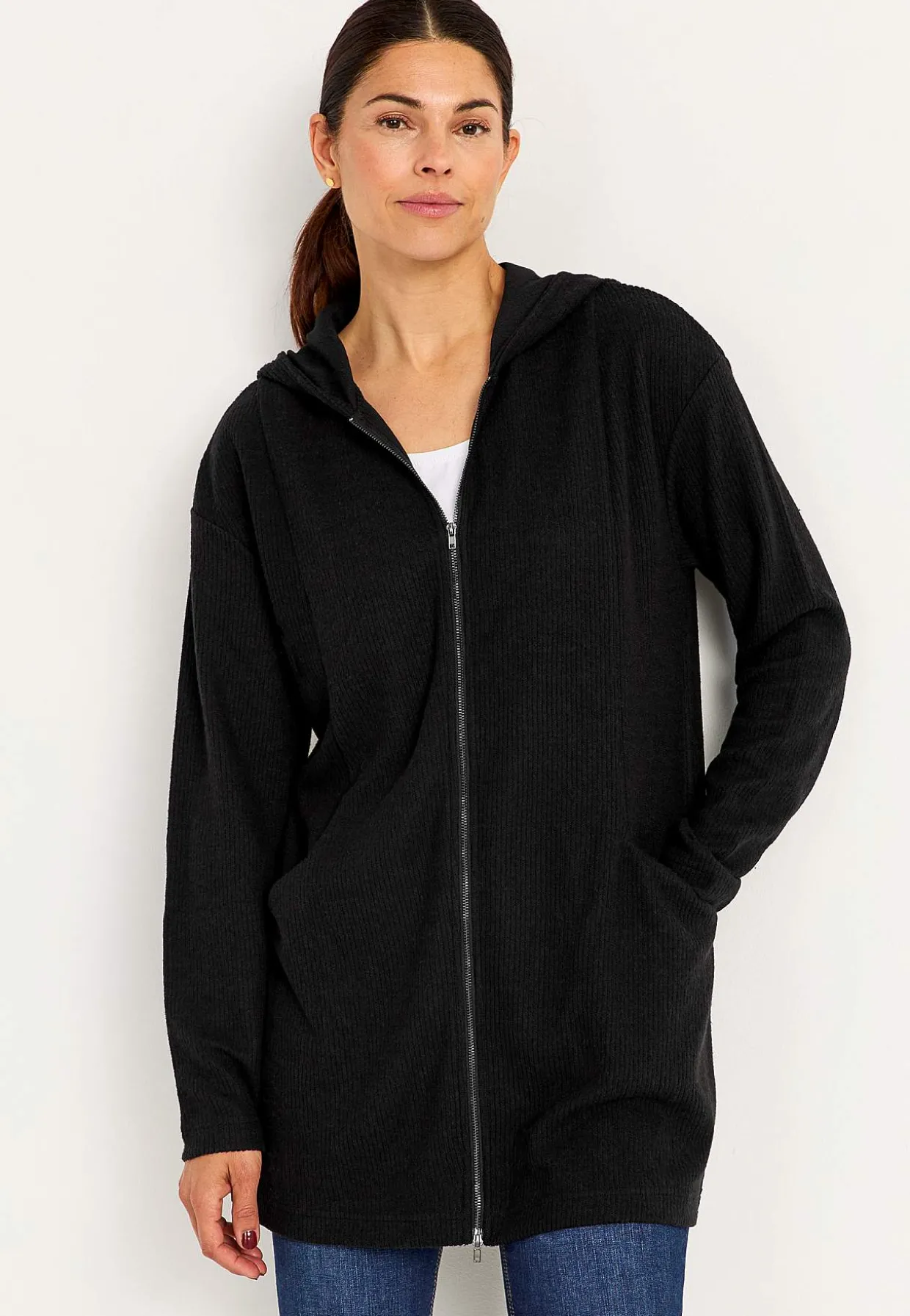 Superblød lang cardigan med lommer Beata