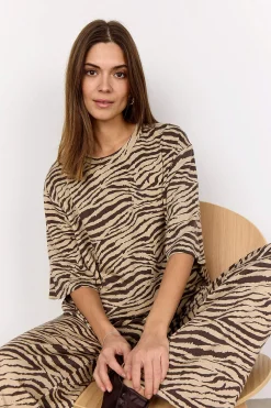 Superblød t-shirt med zebramønster | Cellbes
