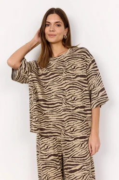 Superblød t-shirt med zebramønster | Cellbes